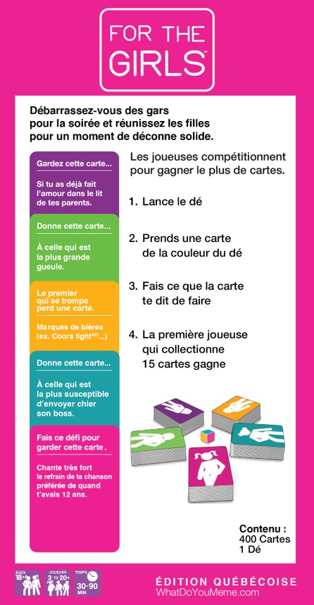Présentation du jeu For the Girls - Édition Québécoise (VF)