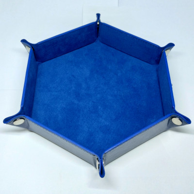 Boîte du jeu Piste de Dés Portative Hexagonale - Bleue