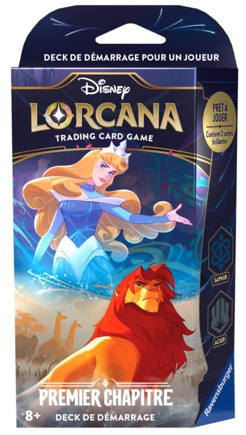 Boîte du jeu Disney Lorcana: Premier Chapitre - Deck de Démarrage (Saphir - Acier)