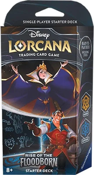 Boîte du jeu Disney Lorcana: Rise of the Floodborn - Starter Deck (Sapphire - Amber) (VA)