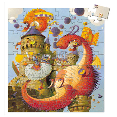 Présentation du casse-tête Silhouette - Vaillant et les Dragons (54 pièces) - Djeco