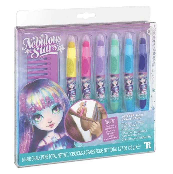 Boîte du bricolage Nebulous Stars - Crayons à Craies scintillantes pour cheveux