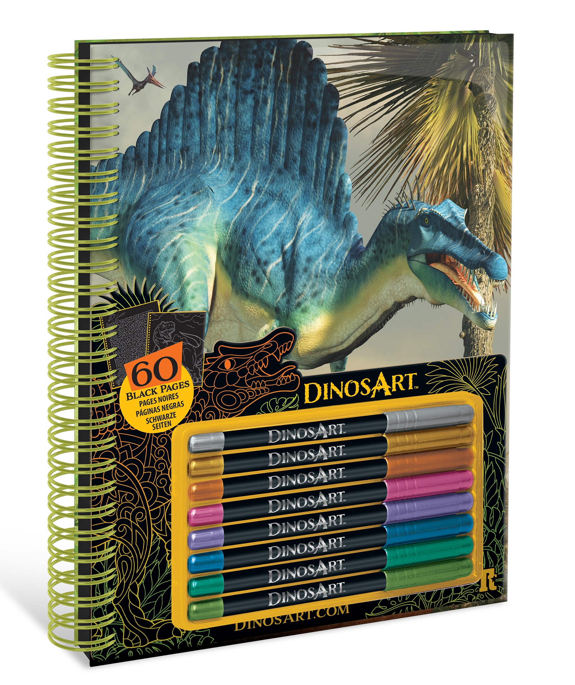 DinosArt – Livre de coloriage à Pages Noires