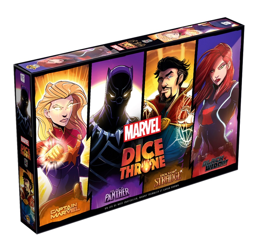 Boîte du jeu Dice Throne - Black Widow vs Doctor Strange vs Captain Marvel vs Black Panther (VF)