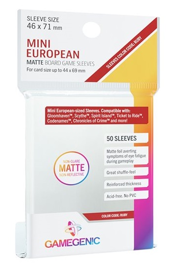 Boîte du jeu Sleeves - Protecteurs de cartes: Mini European Matte 46 x 71 mm Paquet de 50