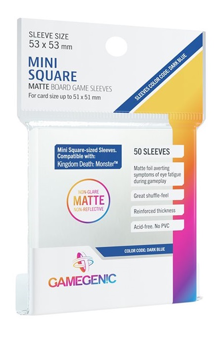 Boîte du jeu Sleeves - Protecteurs de cartes: Mini Square Matte 53 x 53 mm Paquet de 50