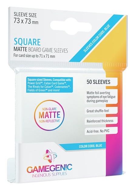 Boîte du jeu Sleeves - Protecteurs de cartes: Square Matte 73 x 73 mm Paquet de 50