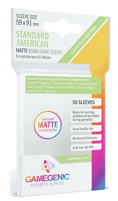 Sleeves – Protecteurs de cartes: Standard American Matte 59 x 91 mm Paquet de 50