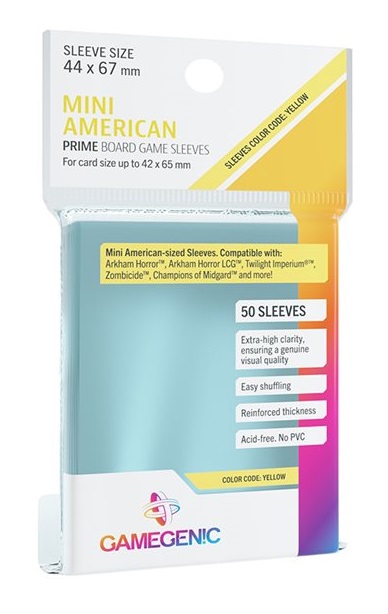 Sleeves – Protecteurs de cartes: Mini American Prime 44 x 67 mm Paquet de 50