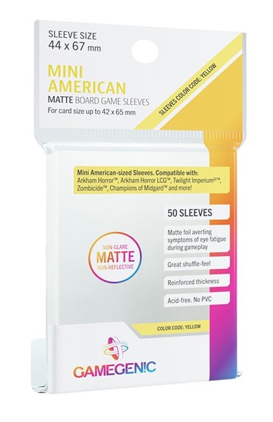 Sleeves – Protecteurs de cartes: Mini American Matte 44 x 67 mm Paquet de 50