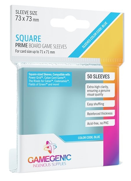 Boîte du jeu Sleeves - Protecteurs de cartes: Square Prime 73 x 73 mm Paquet de 50
