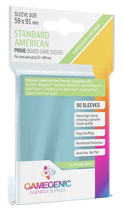 Boîte du jeu Sleeves - Protecteurs de cartes: Standard American Prime 59 x 91 mm Paquet de 50