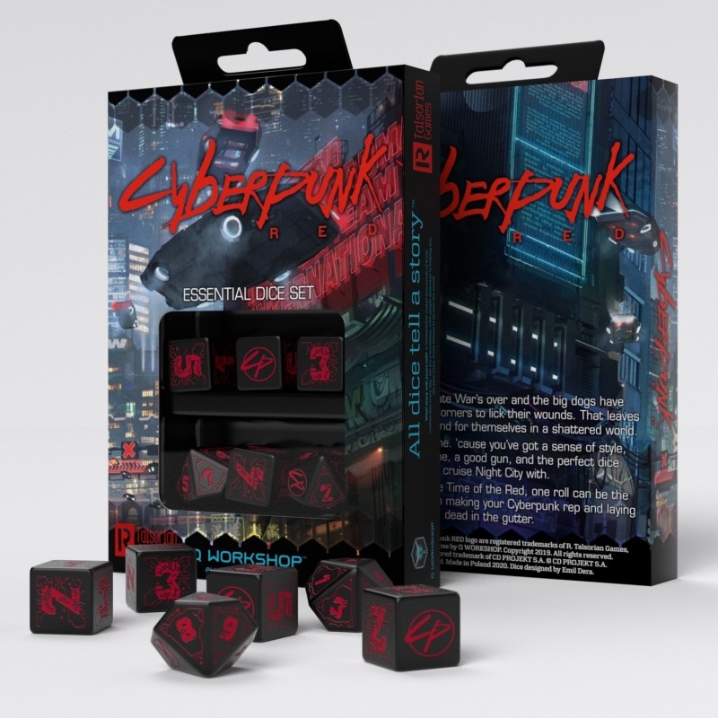 Boîte du jeu Q Workshop - Cyberpunk Red: Night City Essential Set (4d6, 2d10)