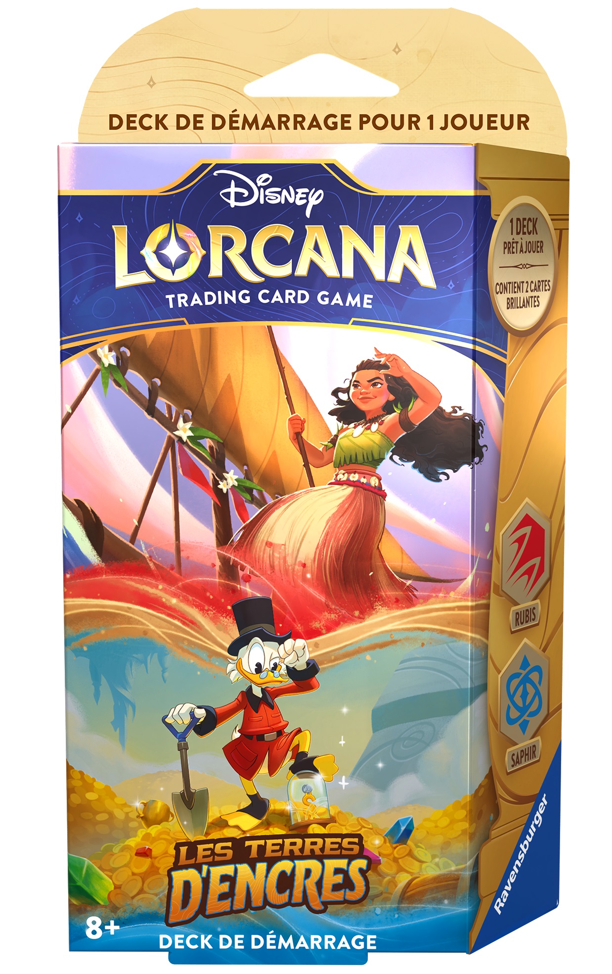 Boîte du jeu Disney Lorcana: Les Terres d'Encres - Deck de démarrage (Rubis - Saphir)