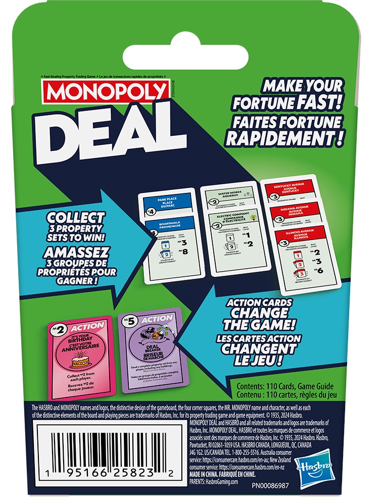 Présentation du jeu Jeu de Cartes Monopoly - Deal (Vert) (ML)