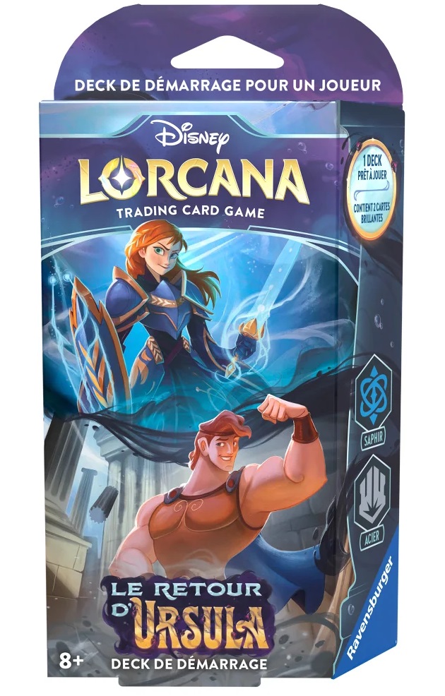 Boîte du jeu Disney Lorcana: Le retour d'Ursula - Deck de démarrage (Saphir & Acier)