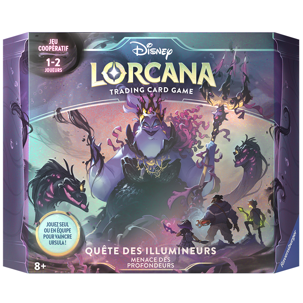Boîte du jeu Disney Lorcana: Le retour d'Ursula - La Quête des Illumineurs - Menace des Profondeurs