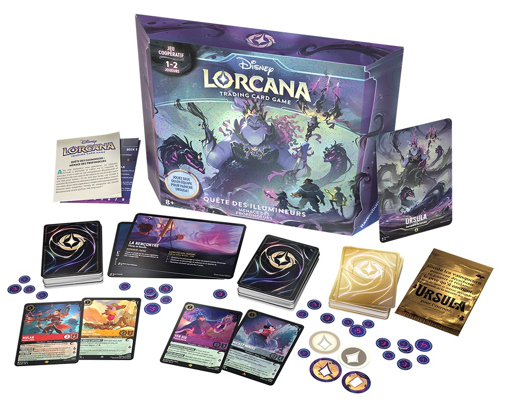 Présentation du jeu Disney Lorcana: Le retour d'Ursula - La Quête des Illumineurs - Menace des Profondeurs