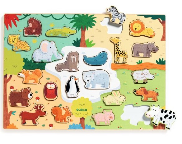 Puzzle Bois – Puzzlo Animo (22 pièces) – Djeco