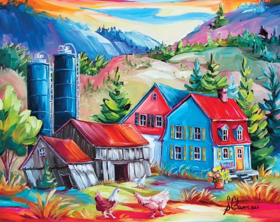 Broderie de Diamants – Village de St-Alban (50 x 40)