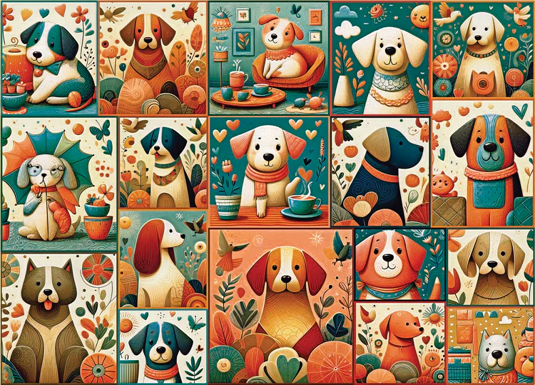 Turquoise Peach Pup (1000 pièces) – Delfy