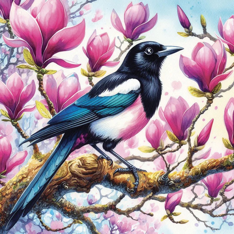 Broderie de Diamants – Magpie (30 x 30)