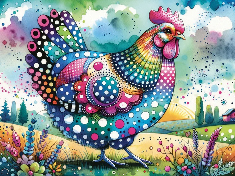 Broderie de Diamants – Polka Plumage (40 x 30)