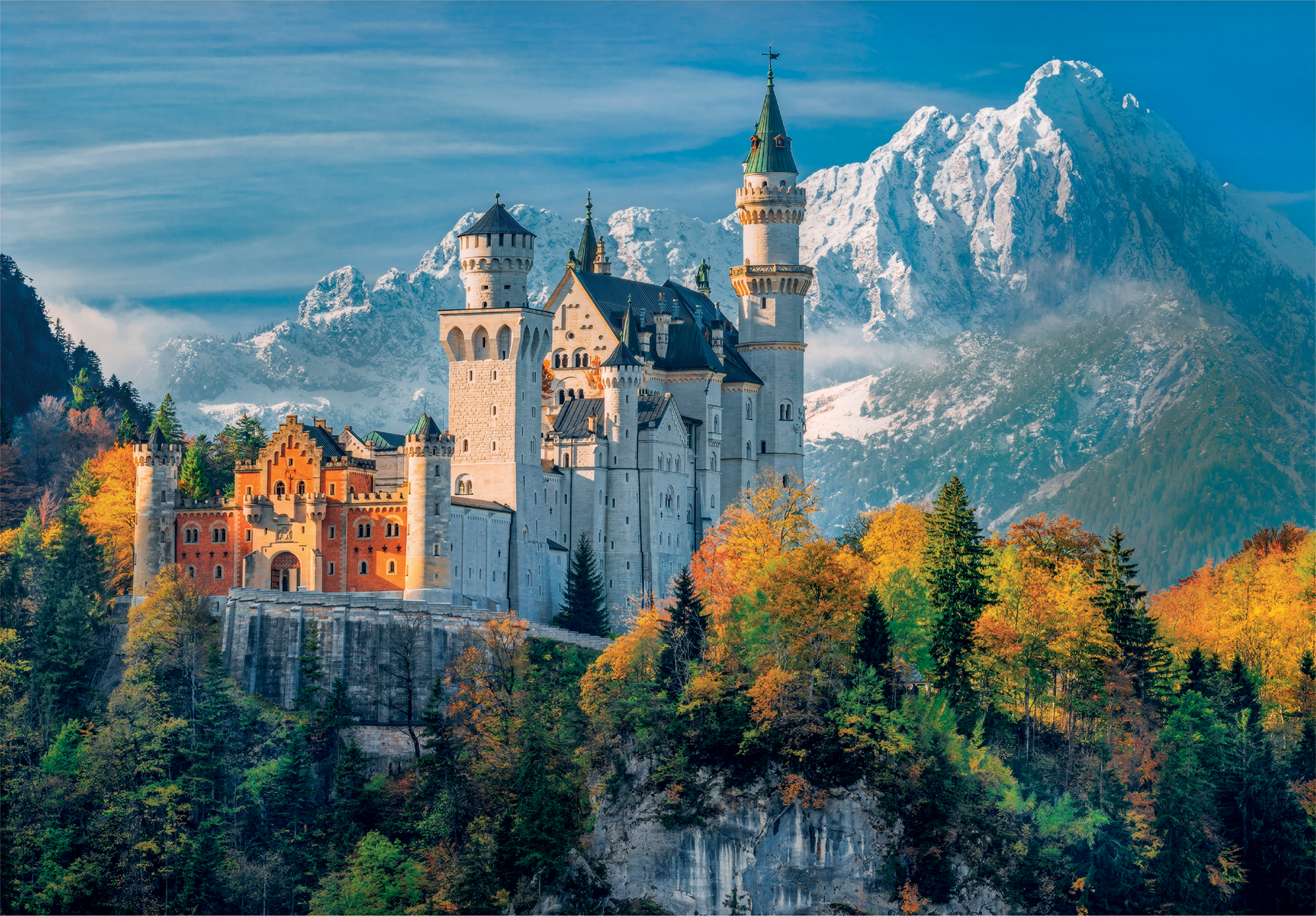 Stampa Su Tela Pixxprint 70x70 Cm - Castello Di Neuschwanstein, Made In Germany