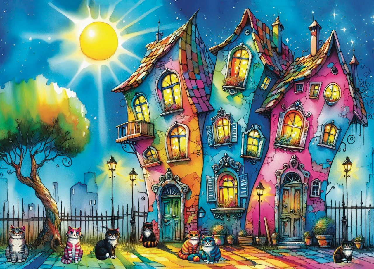Meowtiful Night (1000 pièces) – JaCaRou