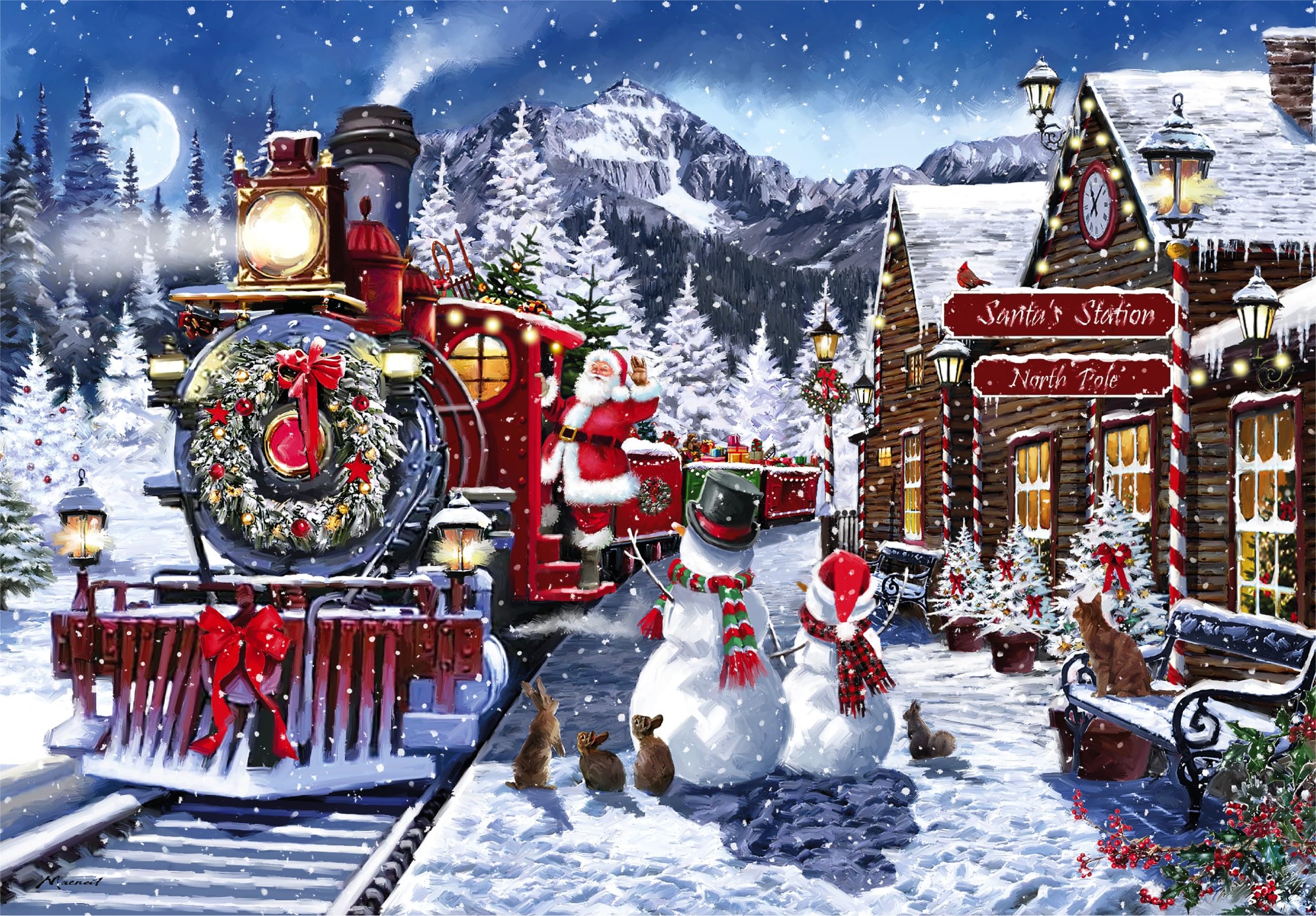 Station de Train et Bonhommes de Neige (500 pièces) – Clementoni