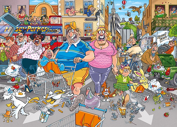 Wasgij Original 46 – Frénésie d’Achat dans L’Allée Centrale! (1000 pièces) – Jumbo