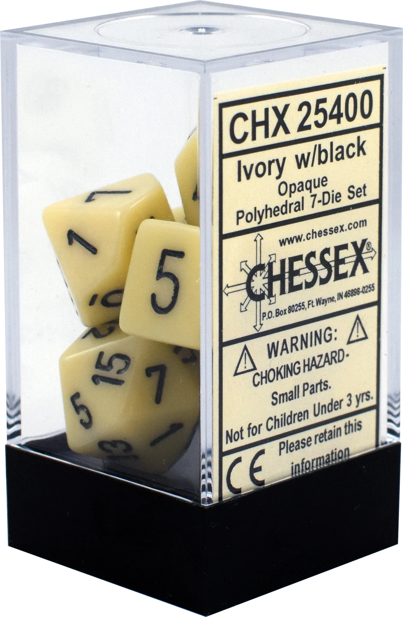 Chessex – 7 Pièces: Ivory/Black