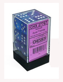 Chessex – Brique de 12 d6: Aura/White Luminary