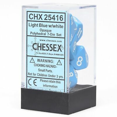 Chessex – 7 Pièces: Light Blue/White