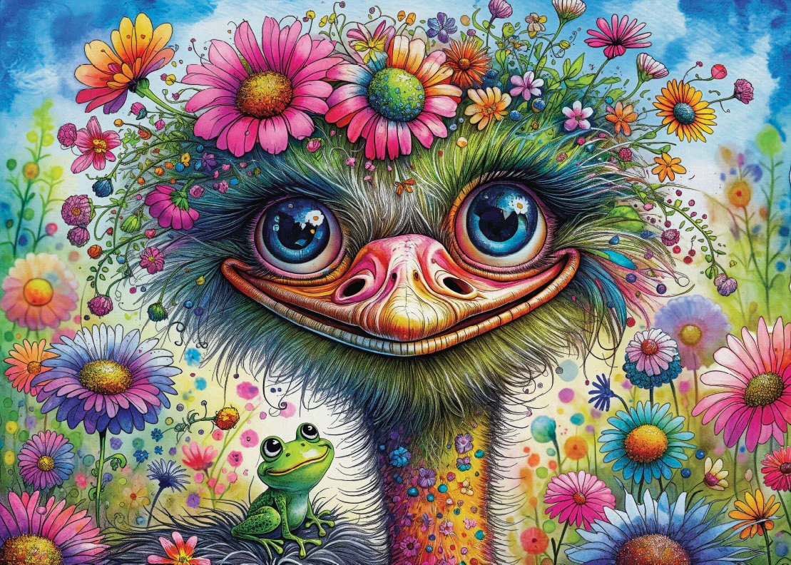 Ostrich and Friend (1000 pièces) – Delfy