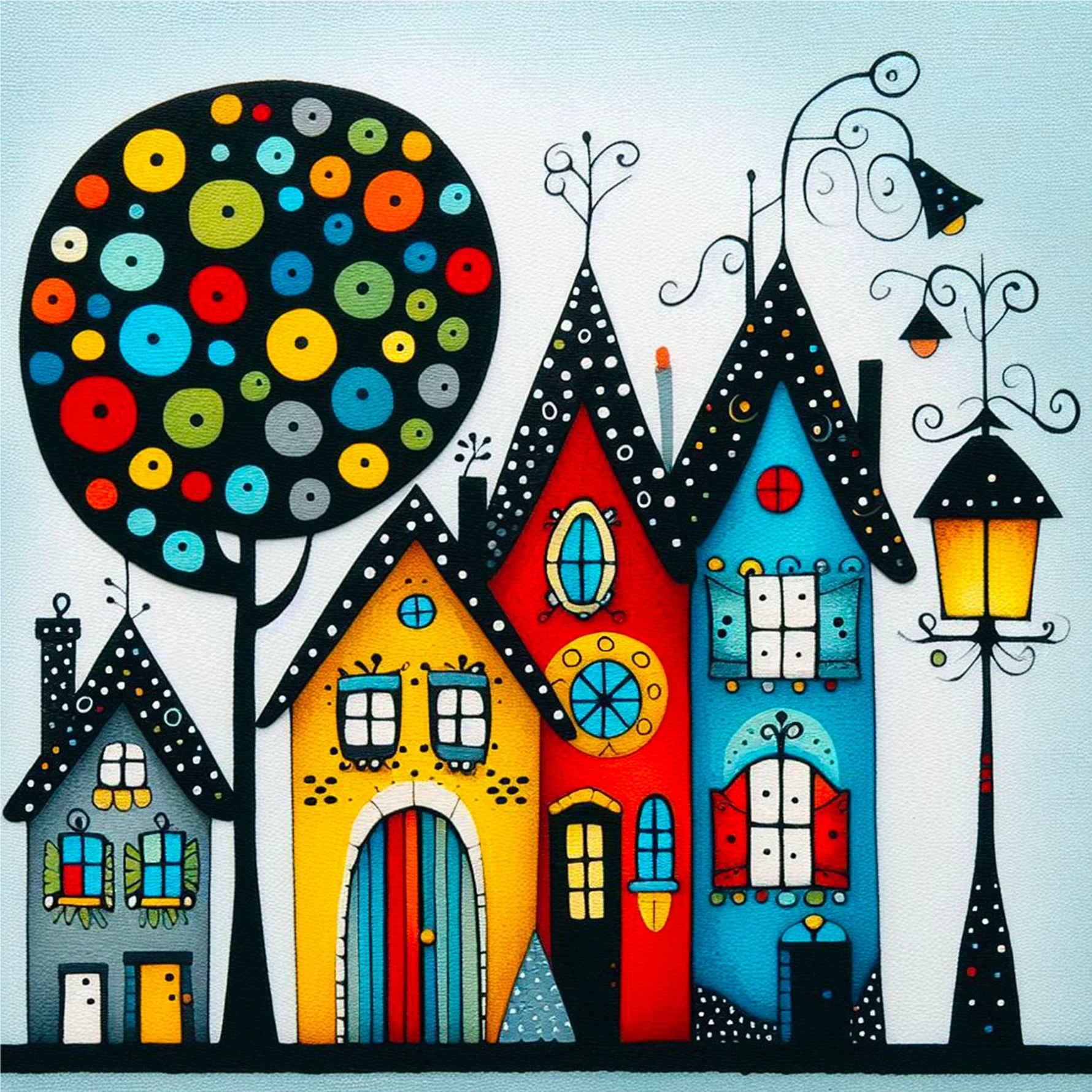 Broderie de Diamants – Four Doors and a Tree (30 x 30)