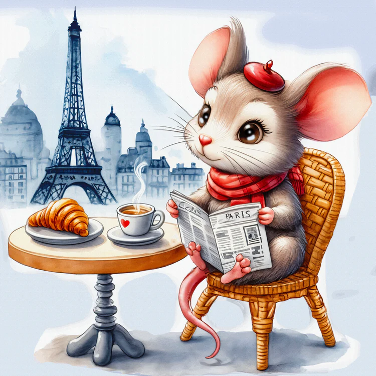 Broderie de Diamants – One Mouse in Paris (40 x 40)