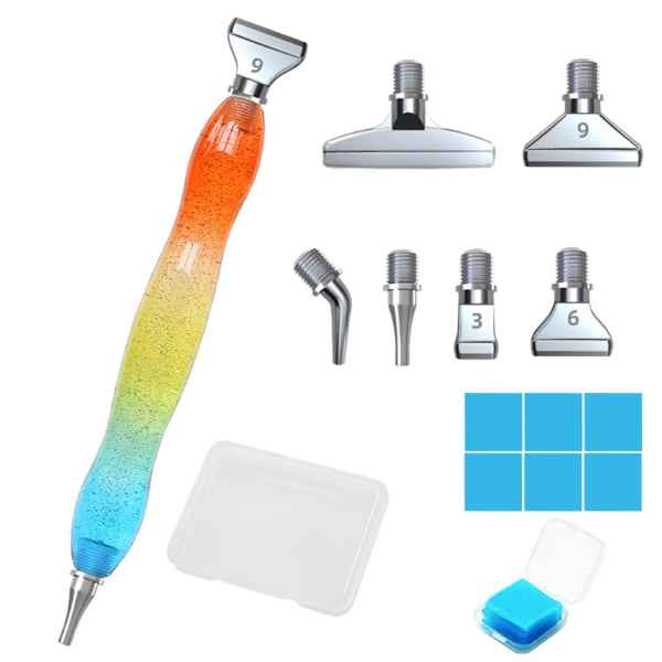 Broderie de Diamants – Kit de Stylet Orange, Jaune, Bleu