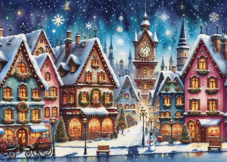 Twinkling Holiday Streets (1000 pièces) – JaCaRou