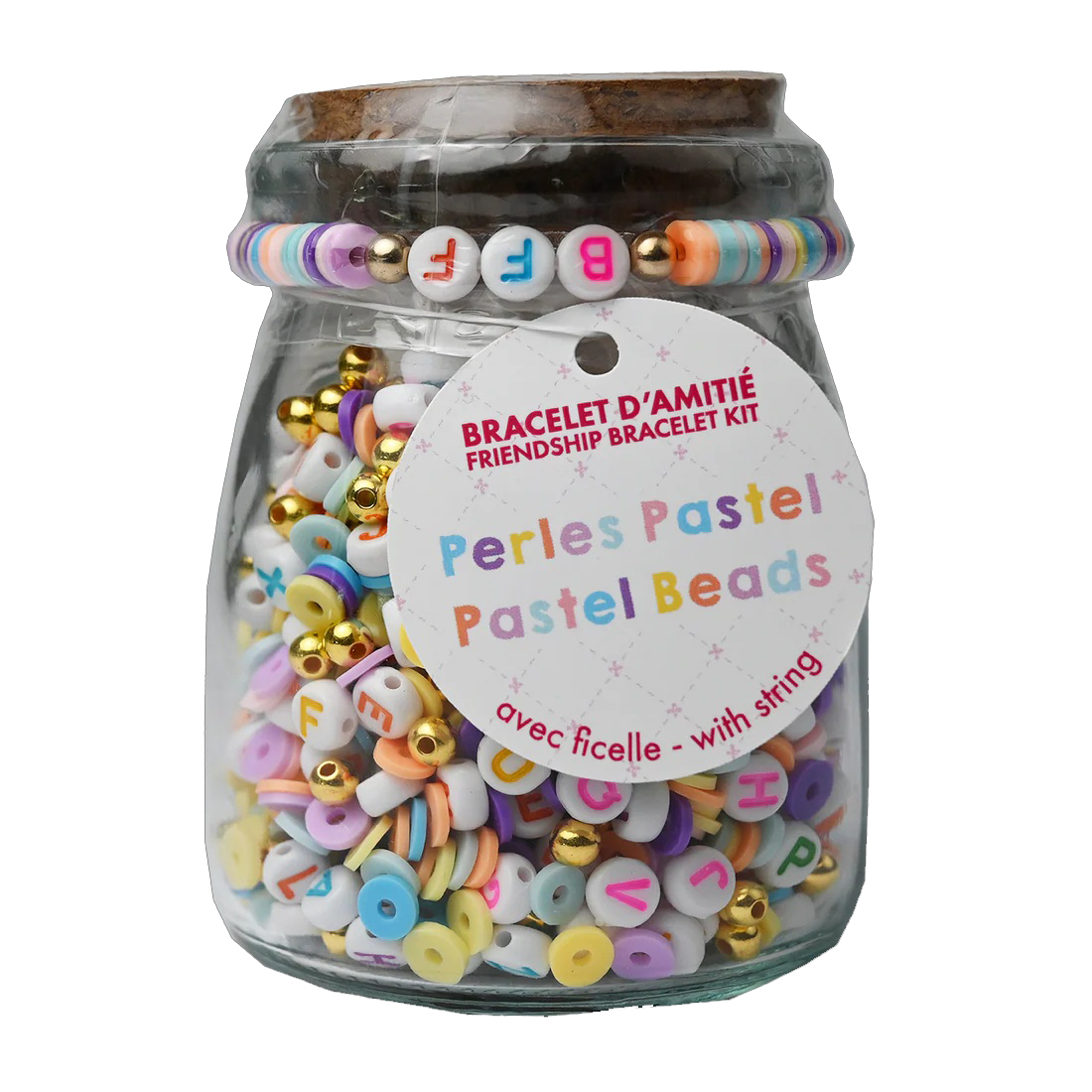 Bocal Bracelet d’Amitié – Perles Pastel