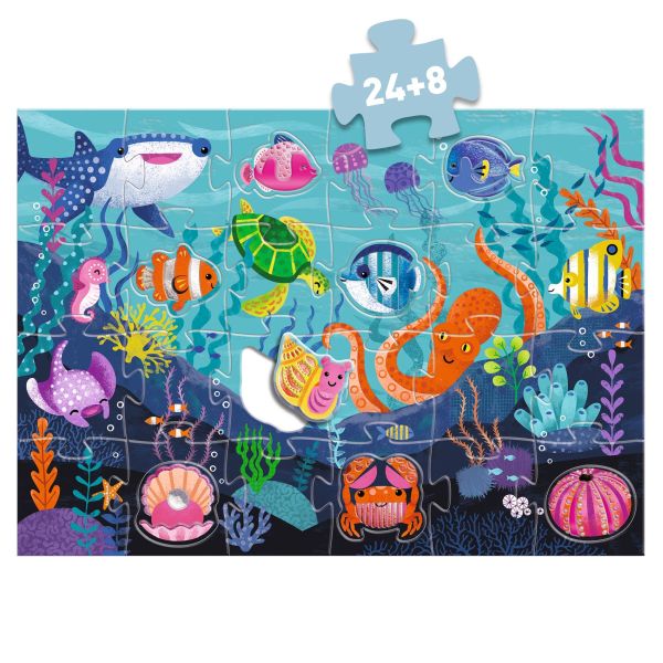 Puzzle Géant – Tactilo Mer (24 + 8 pièces) – Djeco
