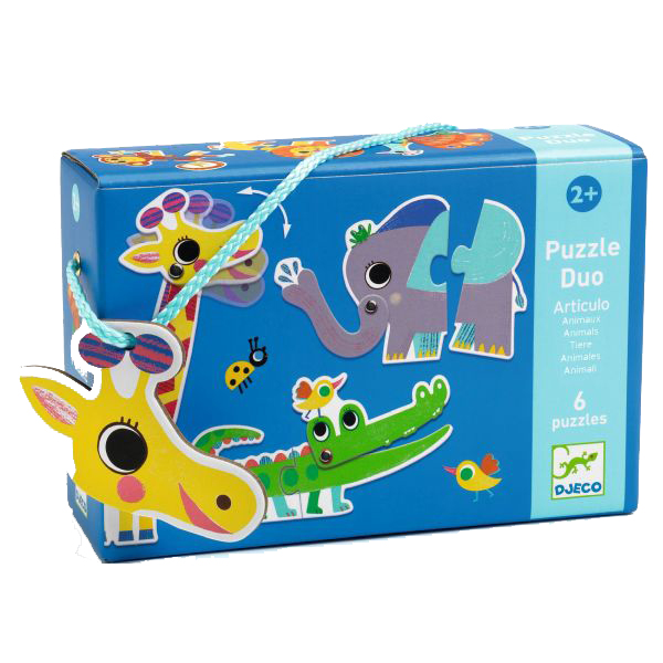 Puzzle Duo – Articulo Animaux (6 x 2 pièces) – Djeco.
