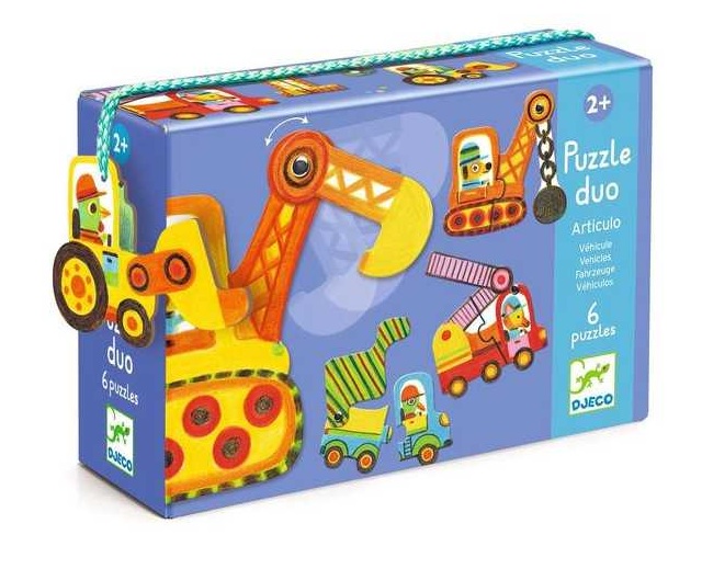 Puzzle Duo – Articulo Véhicules (6 x 2 pièces) – Djeco