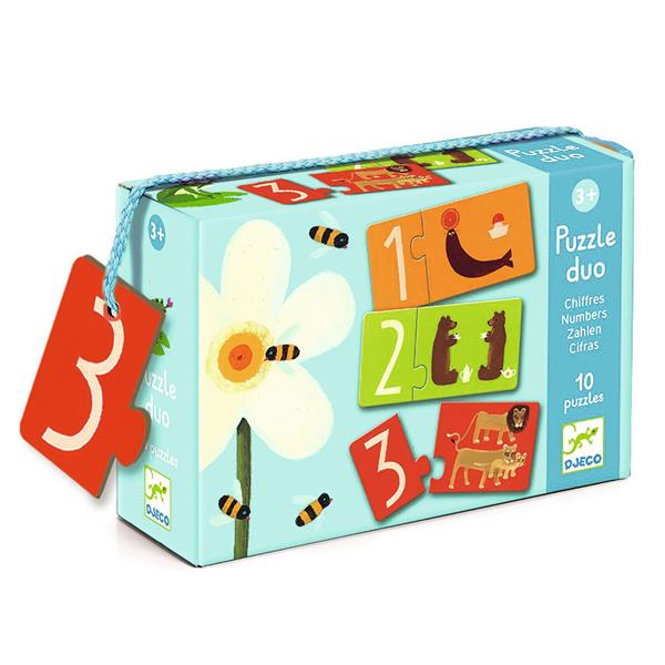 Puzzle Duo – Chiffres (10 x 2 pièces) – Djeco