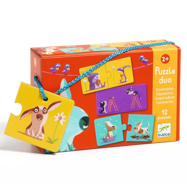 Puzzle Duo – Contraires (12 x 2 pièces) – Djeco