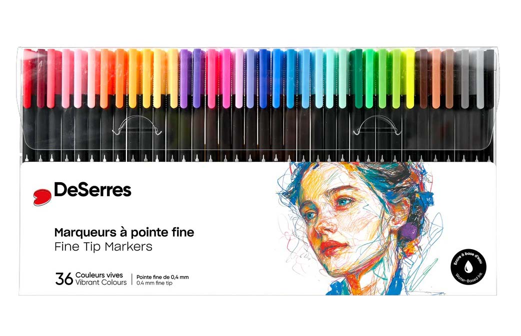 Ensemble 36 marqueurs à pointe fine 0,4 mm