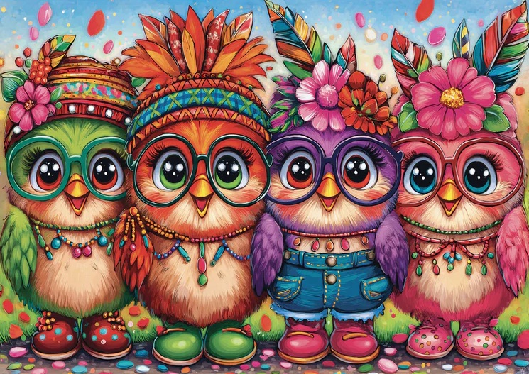 Four Funky Chicks (1000 pièces) – Delfy