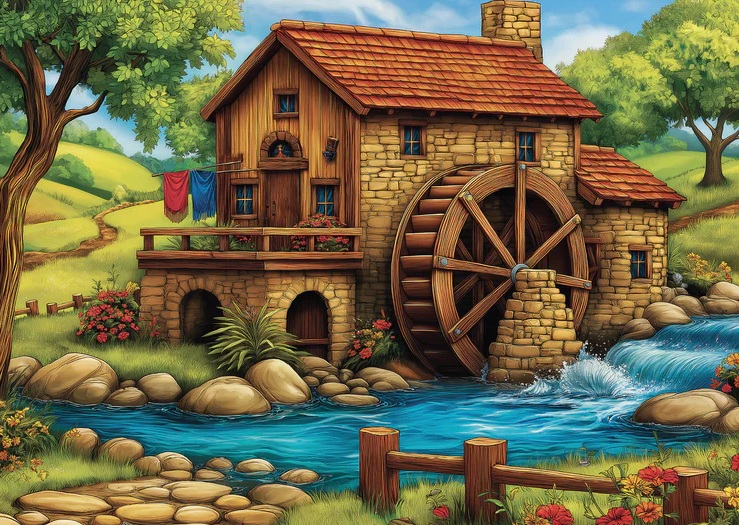 Golden Watermill Afternoon (1000 pièces) – Delfy