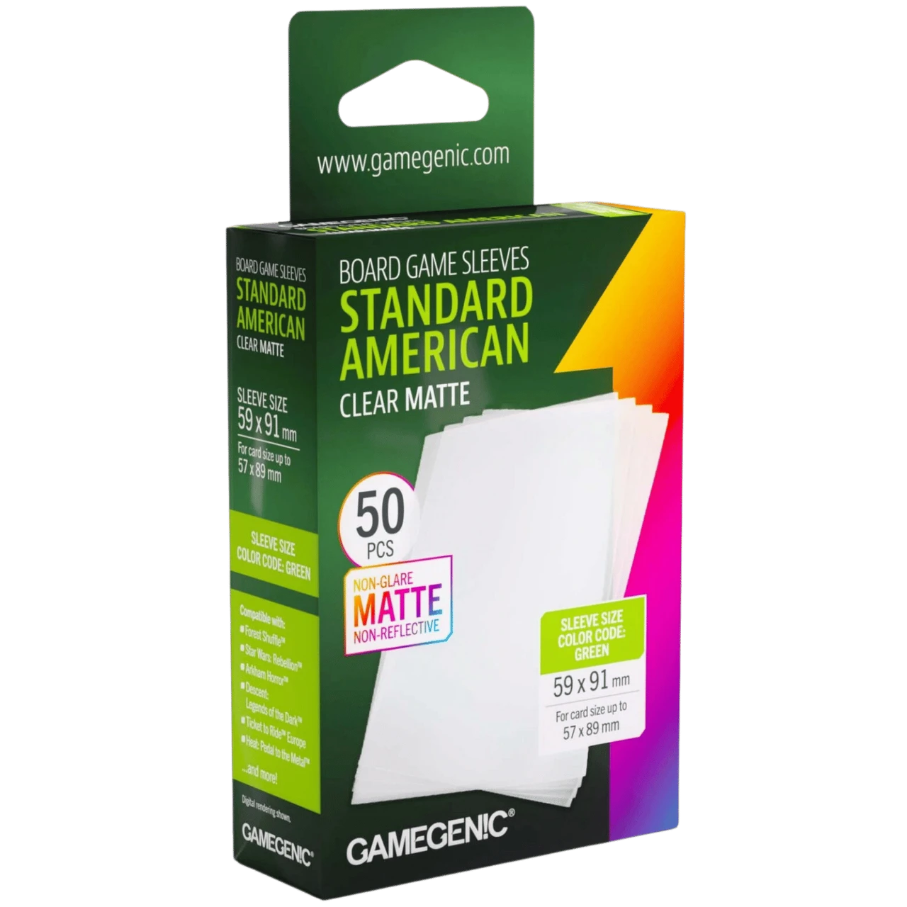 Sleeves – Protecteurs de cartes: Standard American Matte 59 x 91 mm Paquet de 50 (Repackaging)