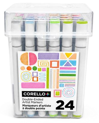 Marqueurs Alcool Corello : 24 Couleurs pastel